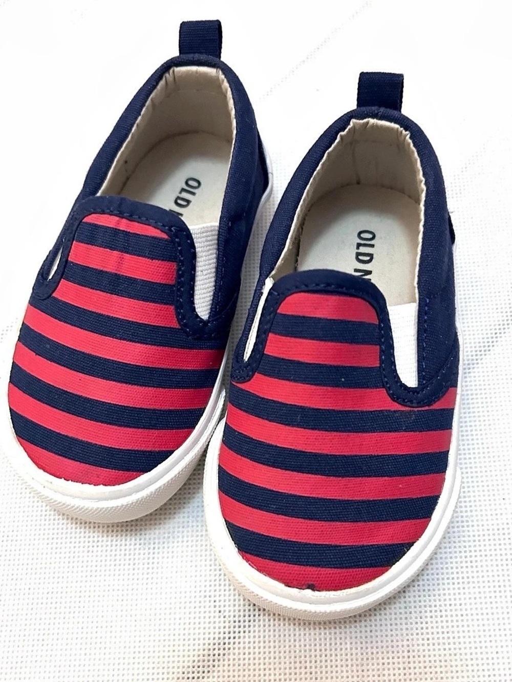 Old Navy Toddler Nautical Striped Slip On Canvas Sneakers - Sz 5